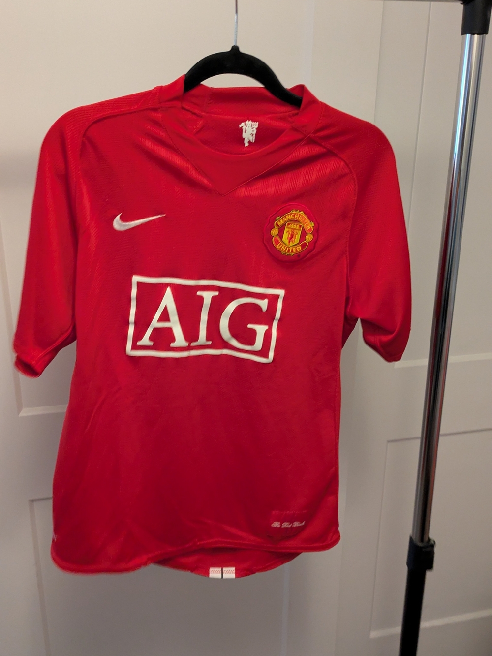 Nike Kids Red Soccer Jersey with AIG Logo